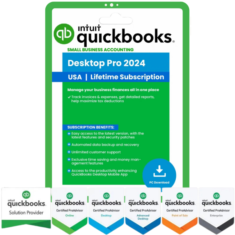 QuickBooks Desktop Pro 2024 Lifetime Activation - 3 users - cdkeypc.com